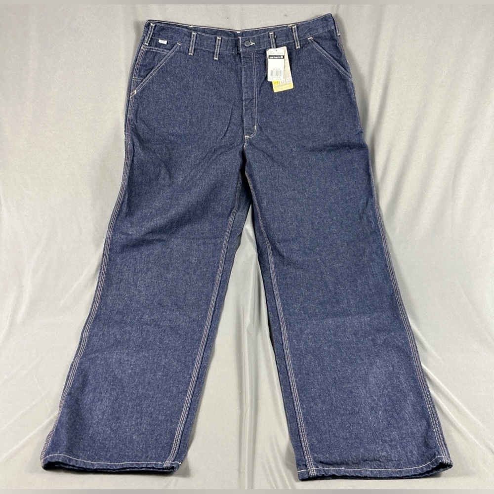 Carhartt Jeans FR Straight 44 x 36 Blue Dark Wash Cotton
